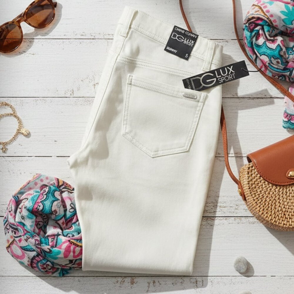 Diane Gilman DG Lux Sport Skinny Jeans White - Small